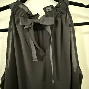 Vince Camuto Black Ruffled Tie Back Sleeveless Halter Top